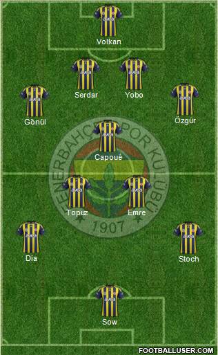 Fenerbahçe SK Formation 2012