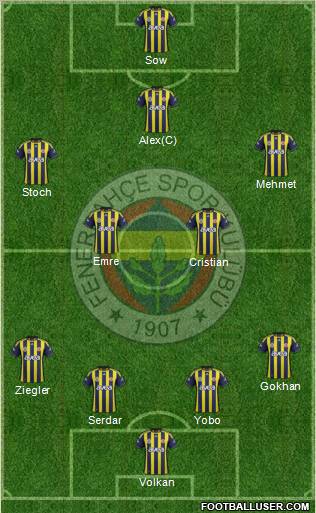 Fenerbahçe SK Formation 2012