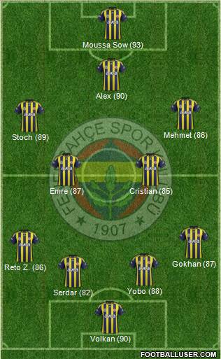 Fenerbahçe SK Formation 2012