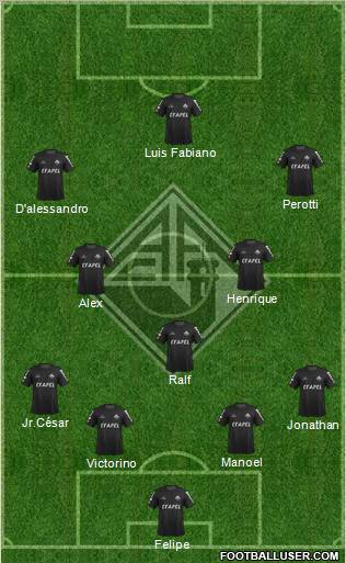 Associação Académica de Coimbra 4-3-2-1 football formation