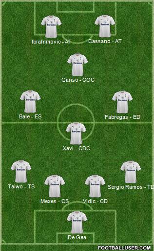 Tottenham Hotspur Formation 2012