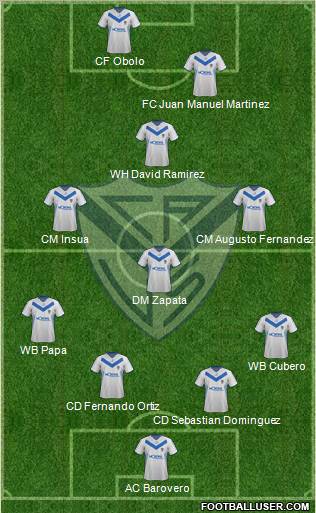 Vélez Sarsfield Formation 2012