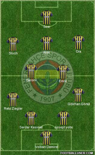 Fenerbahçe SK Formation 2012