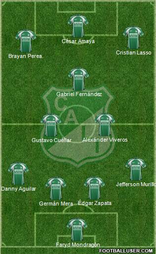 AC Deportivo Cali 4-2-1-3 football formation