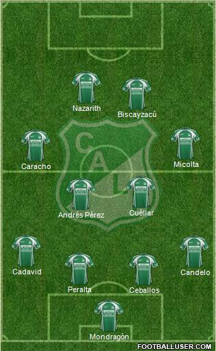 AC Deportivo Cali 4-4-2 football formation