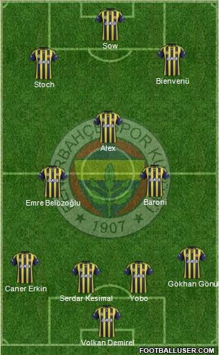 Fenerbahçe SK Formation 2012