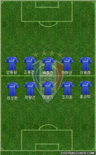 Suwon Samsung Blue Wings 4-4-1-1 football formation