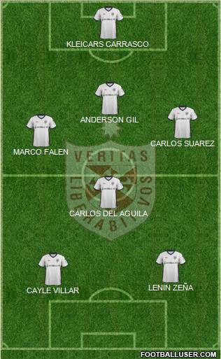 CDU San Martín de Porras S.A. 5-4-1 football formation