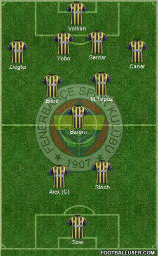 Fenerbahçe SK Formation 2012