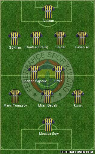Fenerbahçe SK Formation 2012