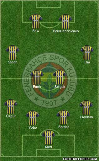 Fenerbahçe SK Formation 2012