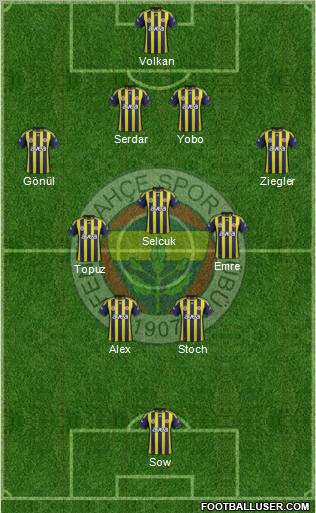 Fenerbahçe SK Formation 2012