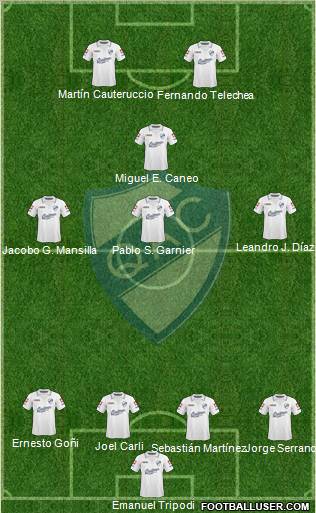 Quilmes 4-3-1-2 football formation