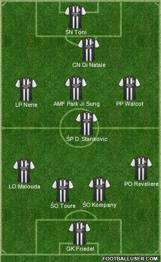 Newcastle United Formation 2012