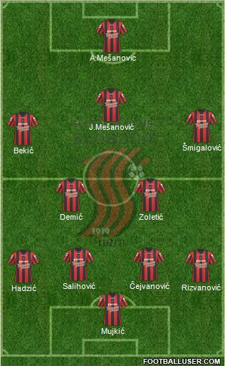 FK Sloboda Tuzla football formation