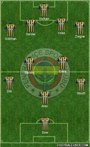 Fenerbahçe SK Formation 2012