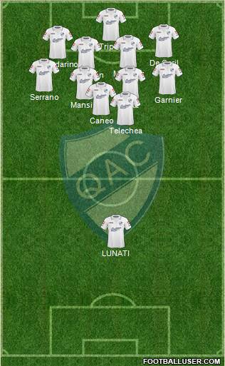 Quilmes 4-4-1-1 football formation