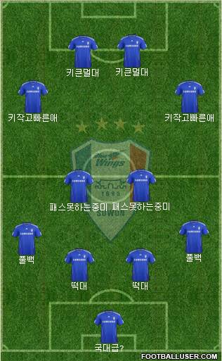 Suwon Samsung Blue Wings football formation