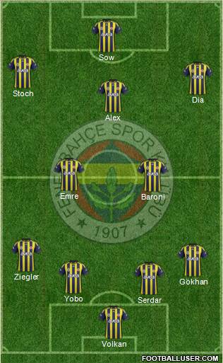 Fenerbahçe SK Formation 2012