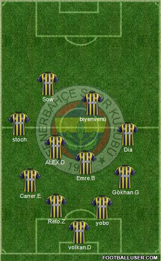 Fenerbahçe SK Formation 2012