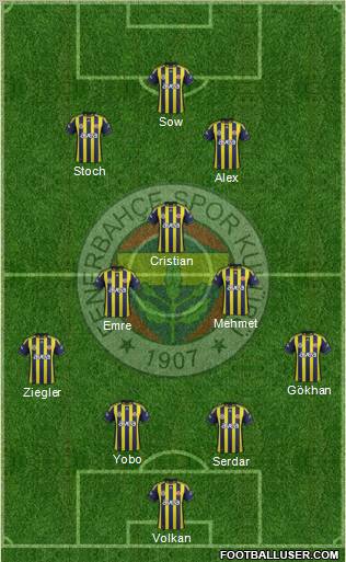 Fenerbahçe SK Formation 2012