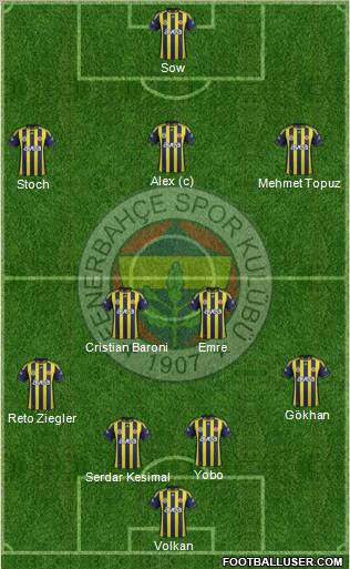 Fenerbahçe SK Formation 2012