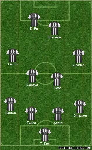 Newcastle United Formation 2012