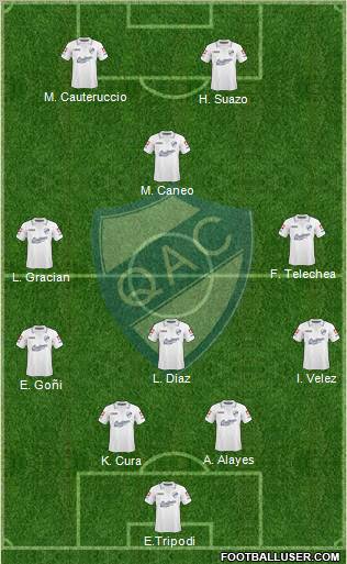 Quilmes 4-3-1-2 football formation