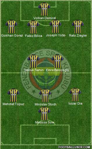 Fenerbahçe SK Formation 2012