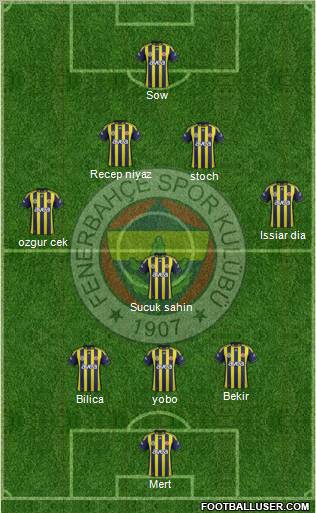 Fenerbahçe SK Formation 2012