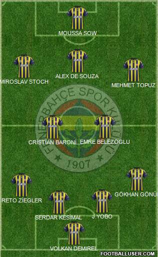 Fenerbahçe SK Formation 2012