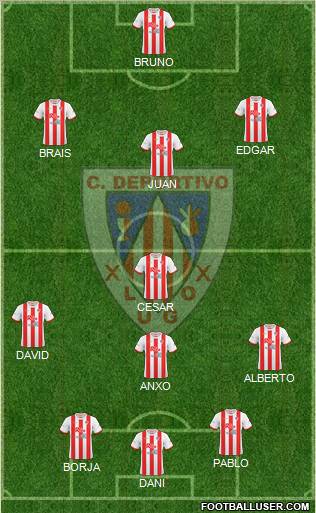 C.D. Lugo 5-4-1 football formation