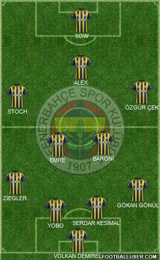 Fenerbahçe SK Formation 2012
