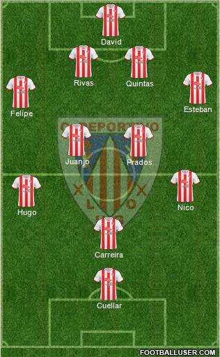 C.D. Lugo 4-4-1-1 football formation