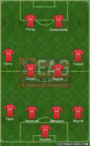 En Avant de Guingamp 4-4-1-1 football formation