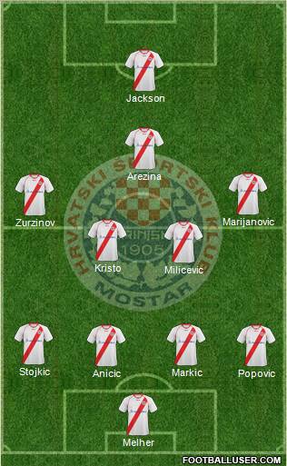 HSK Zrinjski Mostar football formation