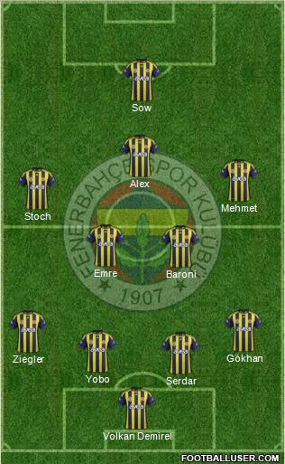 Fenerbahçe SK Formation 2012