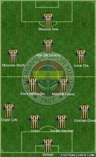 Fenerbahçe SK Formation 2012