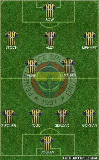 Fenerbahçe SK Formation 2012