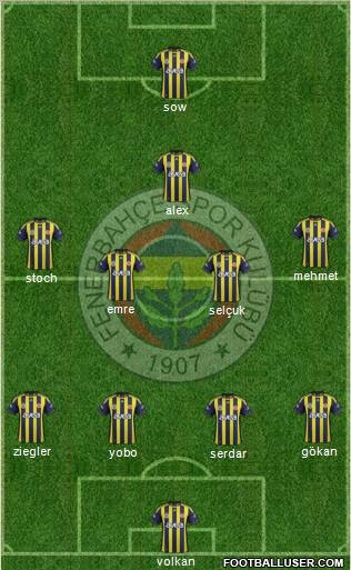 Fenerbahçe SK Formation 2012