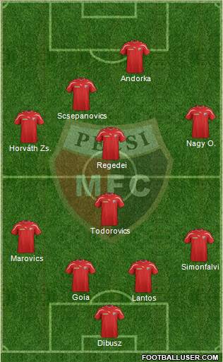 Pécsi Mecsek FC Formation 2012