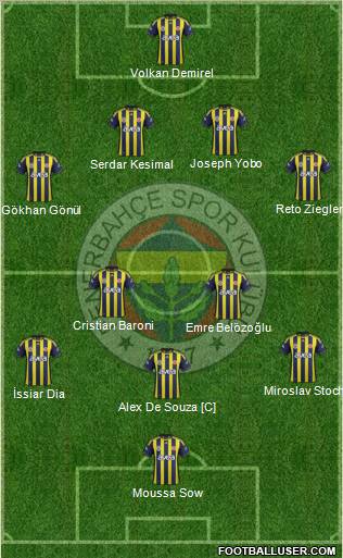 Fenerbahçe SK Formation 2012