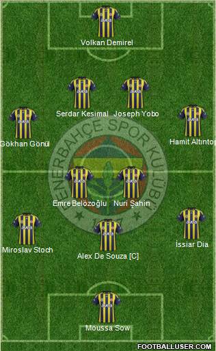 Fenerbahçe SK Formation 2012