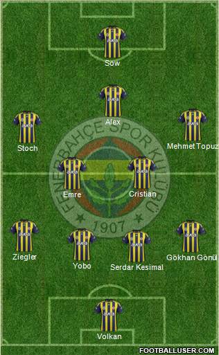 Fenerbahçe SK Formation 2012
