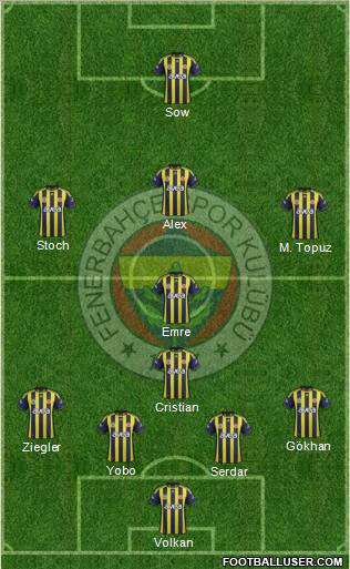 Fenerbahçe SK Formation 2012