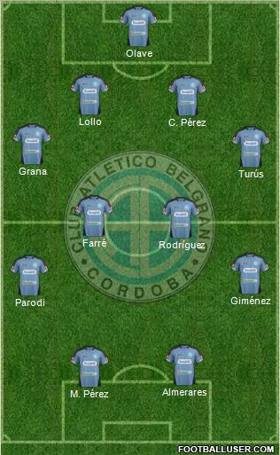 Belgrano de Córdoba Formation 2012