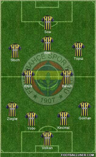 Fenerbahçe SK Formation 2012