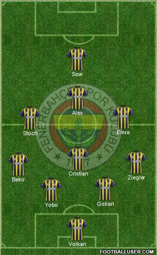 Fenerbahçe SK Formation 2012