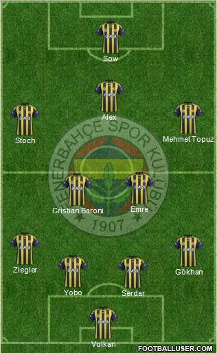 Fenerbahçe SK Formation 2012
