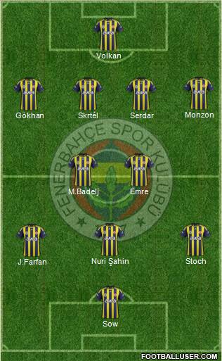 Fenerbahçe SK Formation 2012